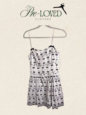 Francesca's Bow Print Fit & Flare Mini Dress